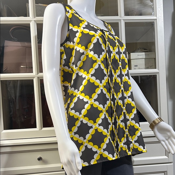 Tory Burch Yellow, grey, and white  Patterned Tank Top - Picture 9 of 16
